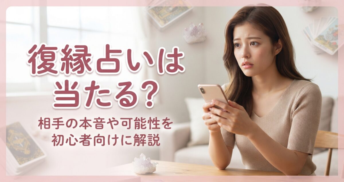 復縁占いは当たる？ 相手の本音や可能性を初心者向けに解説 元恋人を思いながら少し不安そうな表情を浮かべ、スマートフォンを手にしている