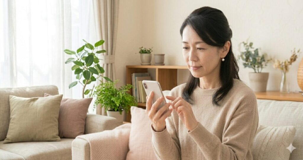 電話占いウラナを利用するか検討している女性のイメージ
