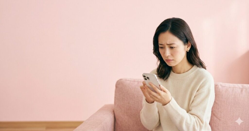 電話占いコメットで悩みを相談する女性のイメージ
