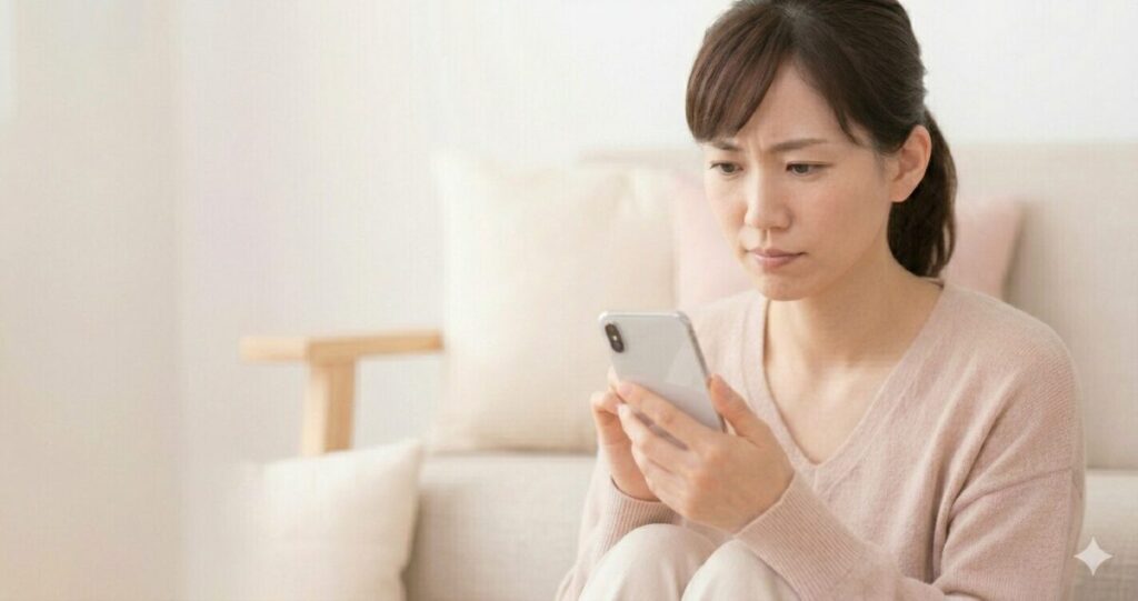 電話占いリエルを利用するか検討している女性のイメージ
