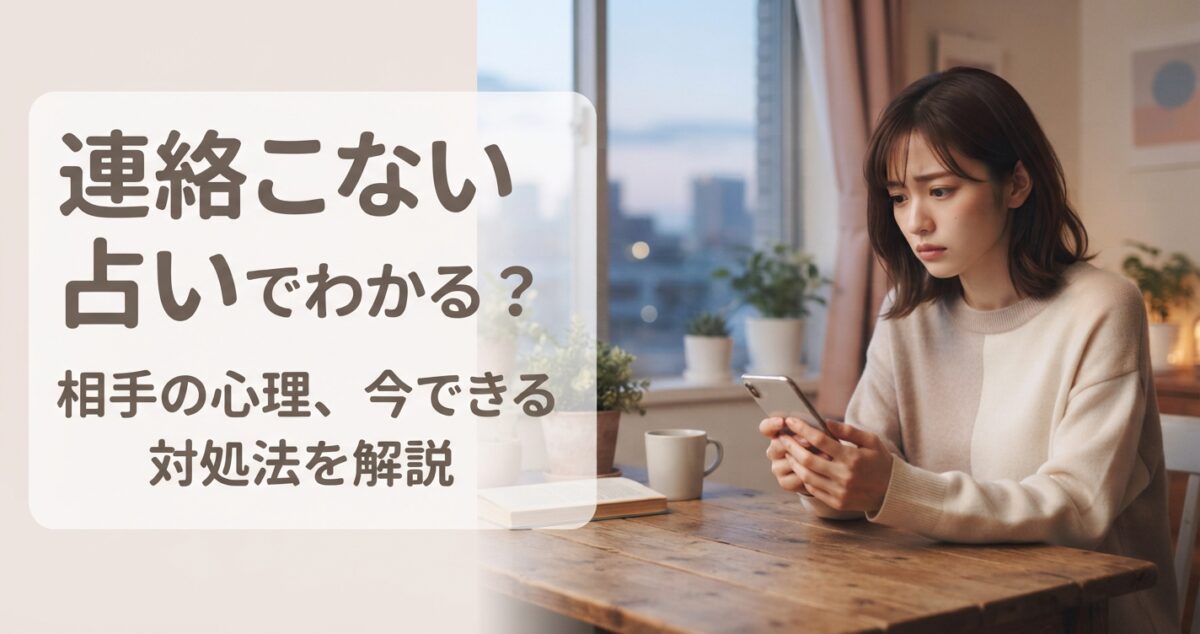 連絡こない理由は占いでわかる？ 相手の心理、今できる対処法を解説 好きな人や恋人から連絡がこないことで不安を感じながら、相手の気持ちや今後について考えている女性 スマートフォンを手に持ちながら少し不安そうに画面を見つめている