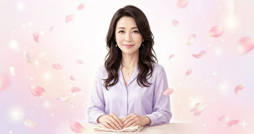 恋愛相談に寄り添う天河りんご先生の安心感
40代～50代の上品な女性占い師
優しい微笑み
相談者を安心させる雰囲気
