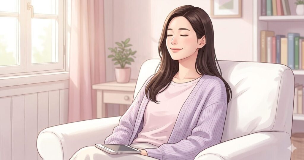 20〜30代女性
・電話相談後の安心した表情
・肩の力が抜けた雰囲気
