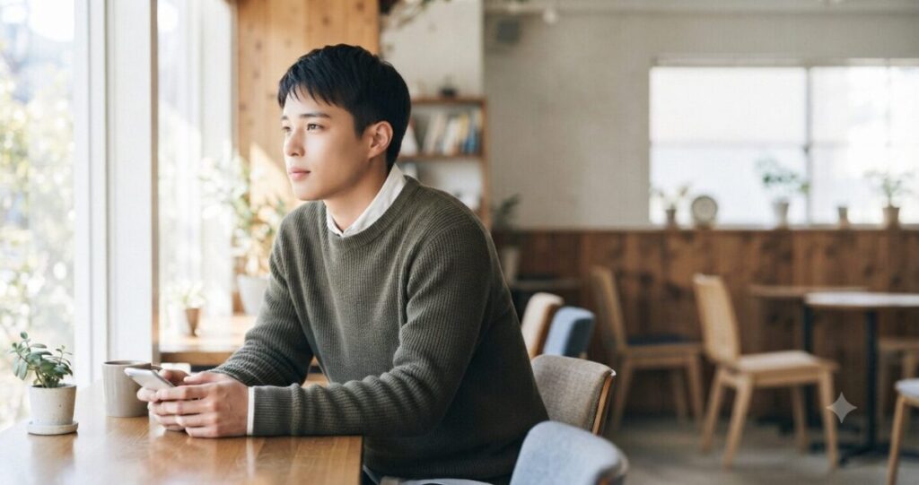 男性が思い出を振り返り、気持ちに変化が生まれ始めている様子