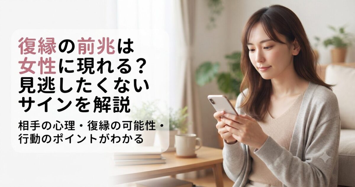 復縁の前兆は女性に現れる？ 見逃したくないサインを解説 相手の心理・復縁の可能性・行動のポイントがわかる 復縁の前兆が気になり、元恋人の気持ちを知りたいと願う女性