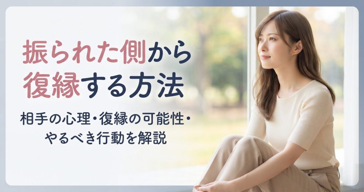 振られた側から復縁する方法 「復縁できる可能性はあるのだろうか」と静かに考えている 相手の心理・復縁の可能性・やるべき行動を解説 「振られた側から復縁したい」という切ない気持ちと、まだ希望を捨てきれない前向きな心情