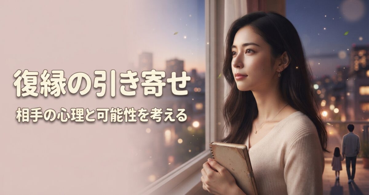 復縁の引き寄せ 相手の心理と可能性を考える 別れた元恋人との復縁を願いながら、「引き寄せ」という考え方を通して自分の気持ちや今後の関係を見つめ直している女性