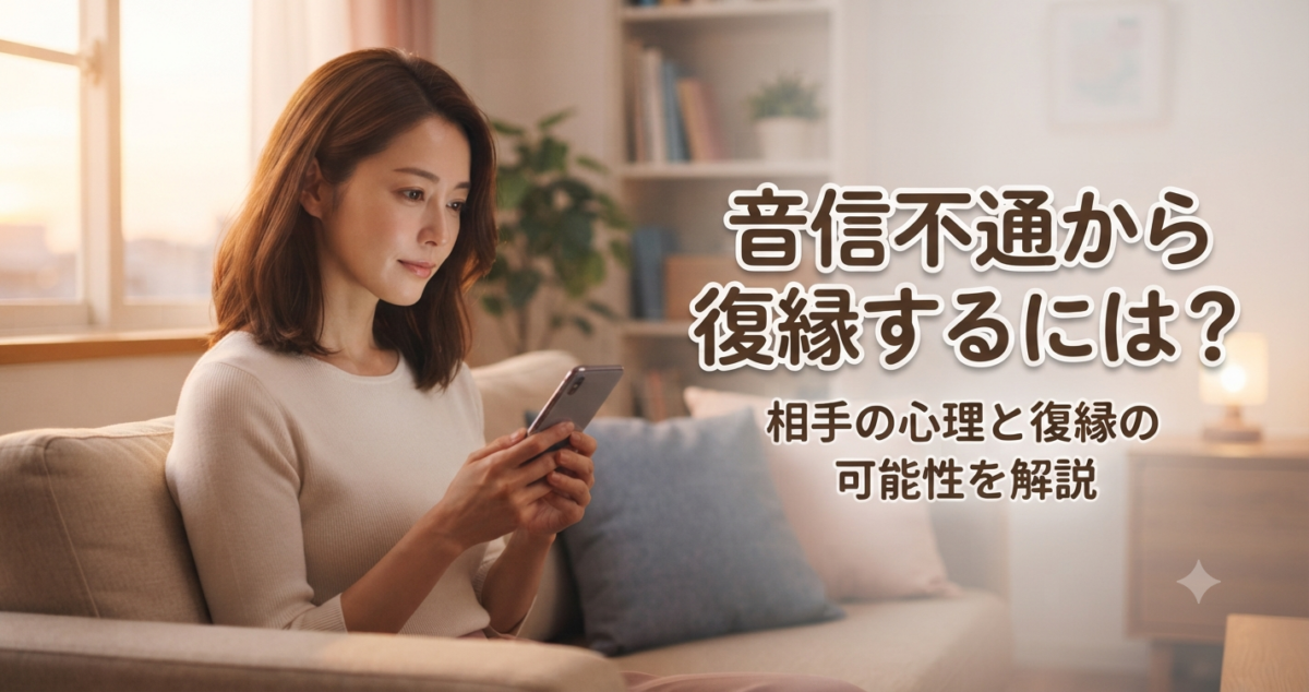 音信不通から復縁するには？ 相手の心理と復縁の可能性を解説 音信不通になった元恋人との復縁に悩み、相手の気持ちや復縁の可能性を考えている女性。 ・スマートフォンの画面を見ながら、少し寂しそうな表情